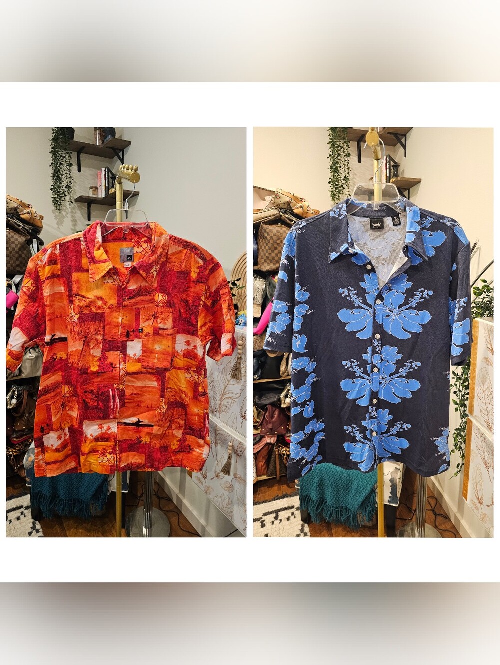 Vintage Men's Tropical Button-Up Shirt Set